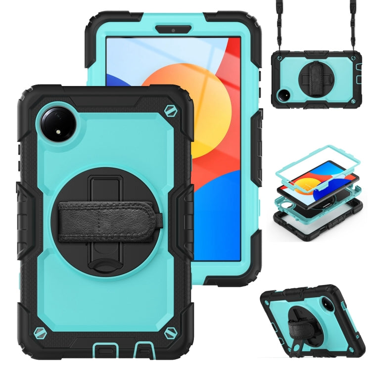 Turntable Holder Silicone Hybrid PC Tablet Case with Shoulder Strap, For Xiaomi Redmi Pad 2 SE 9.7 2026, For Xiaomi Redmi Pad 2, For Xiaomi Redmi Pad SE 8.7 2024