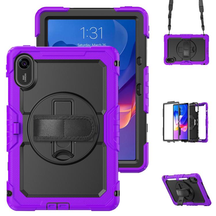 Turntable Holder Silicone Hybrid PC Tablet Case with Shoulder Strap, For Xiaomi Redmi Pad 2 SE 9.7 2026, For Xiaomi Redmi Pad 2, For Xiaomi Redmi Pad SE 8.7 2024