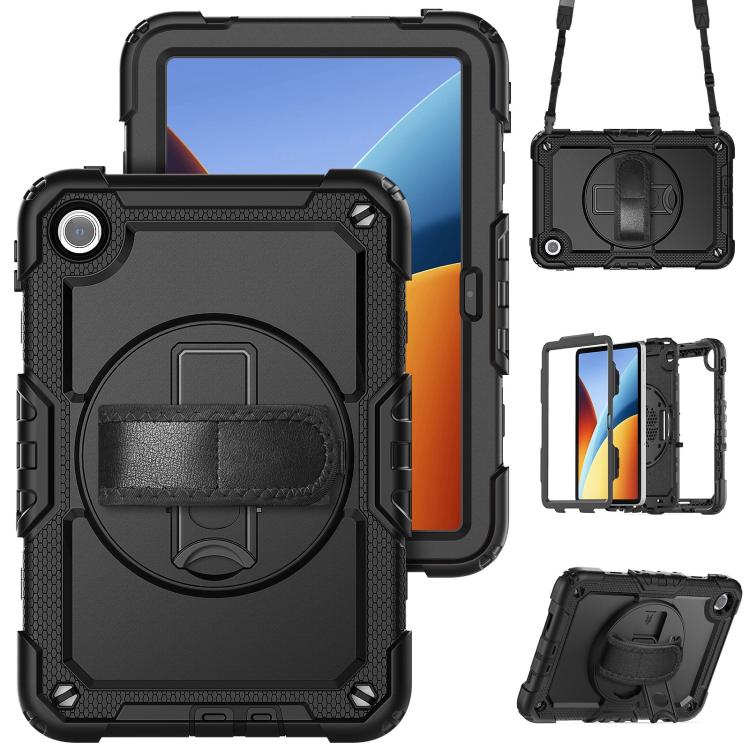 Turntable Holder Silicone Hybrid PC Tablet Case with Shoulder Strap, For Xiaomi Redmi Pad 2 SE 9.7 2026, For Xiaomi Redmi Pad 2, For Xiaomi Redmi Pad SE 8.7 2024