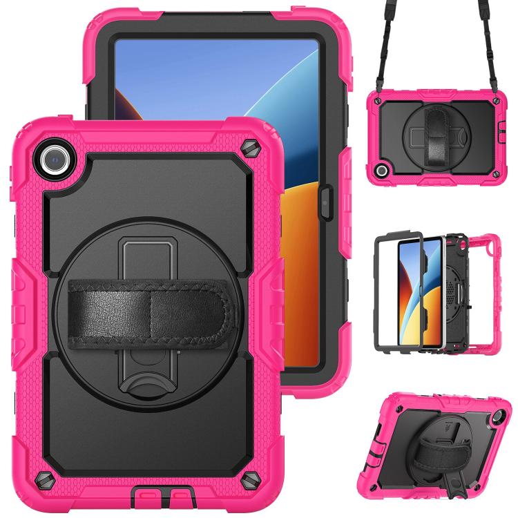 Turntable Holder Silicone Hybrid PC Tablet Case with Shoulder Strap, For Xiaomi Redmi Pad 2 SE 9.7 2026, For Xiaomi Redmi Pad 2, For Xiaomi Redmi Pad SE 8.7 2024