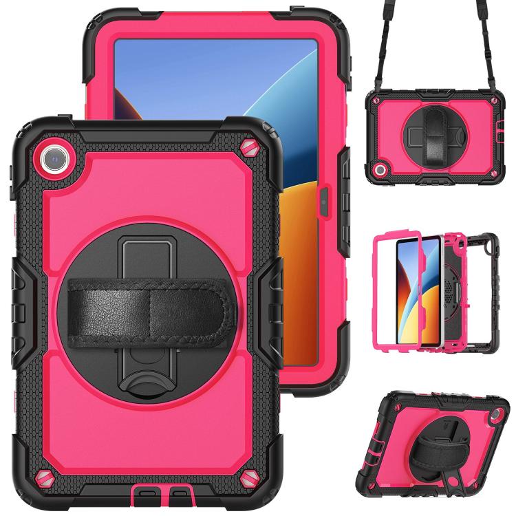Turntable Holder Silicone Hybrid PC Tablet Case with Shoulder Strap, For Xiaomi Redmi Pad 2 SE 9.7 2026, For Xiaomi Redmi Pad 2, For Xiaomi Redmi Pad SE 8.7 2024