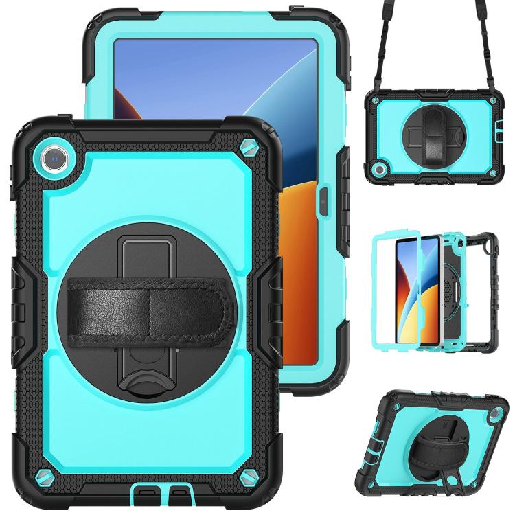 Turntable Holder Silicone Hybrid PC Tablet Case with Shoulder Strap, For Xiaomi Redmi Pad 2 SE 9.7 2026, For Xiaomi Redmi Pad 2, For Xiaomi Redmi Pad SE 8.7 2024