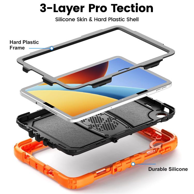 Silicone Hydric PC Tablet Case with Shoulder Strap & Holder, For Xiaomi Redmi Pad 2 SE 9.7 2026, For Xiaomi Redmi Pad 2 11 2025, For Xiaomi Redmi Pad SE 8.7 2024