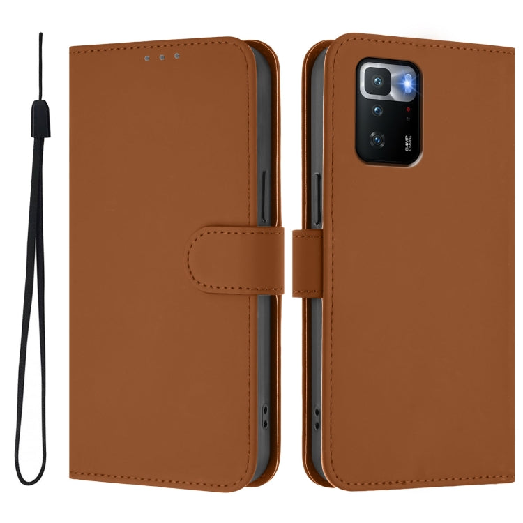 Skin Feel Solid Color Leather Phone Case with Lanyard, For Xiaomi Poco X3 GT, For Xiaomi Poco F3