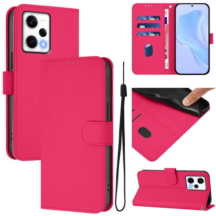 Skin Feel Solid Color Leather Phone Case with Lanyard, For Xiaomi Civi 3 5G, For Xiaomi Poco X5 Pro