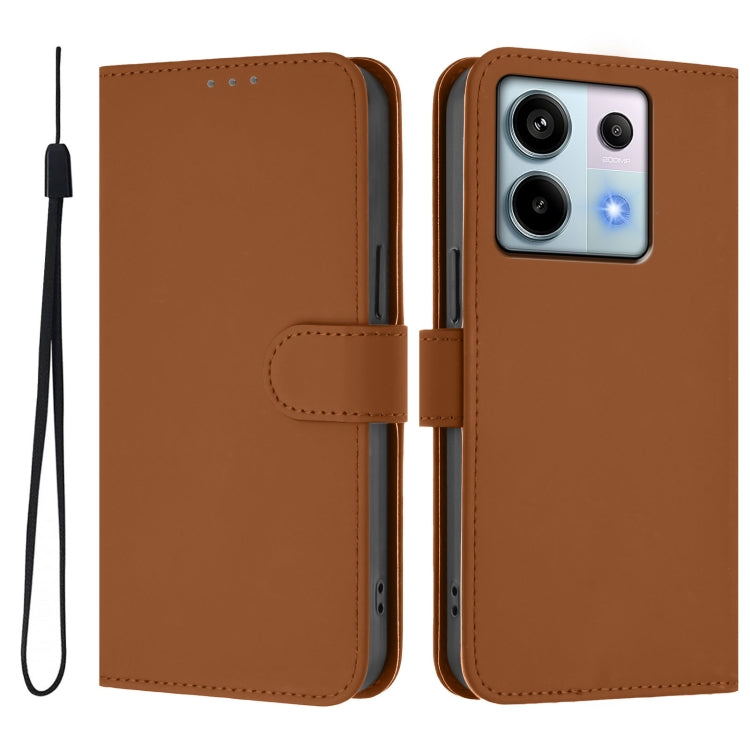 Skin Feel Solid Color Leather Phone Case with Lanyard, For Xiaomi Poco X6 5G Global, For Xiaomi 14 Ultra 5G Global