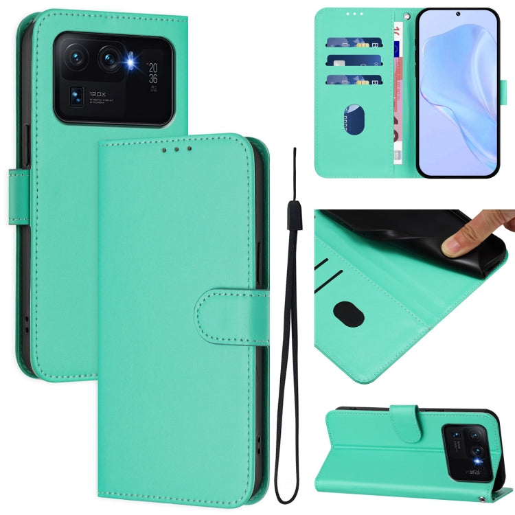 Skin Feel Solid Color Leather Phone Case with Lanyard, For Xiaomi Poco X3 Pro / X3 NFC / X3, For Xiaomi Mi 11 Ultra
