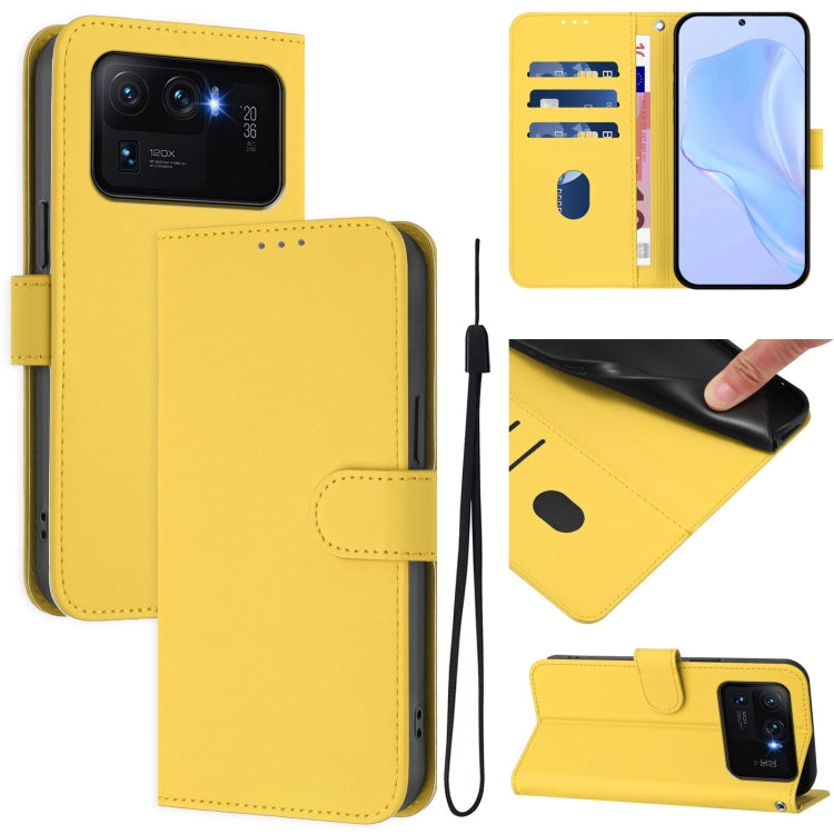 Skin Feel Solid Color Leather Phone Case with Lanyard, For Xiaomi Poco X3 Pro / X3 NFC / X3, For Xiaomi Mi 11 Ultra