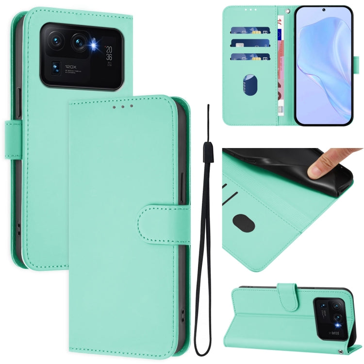 Skin Feel Solid Color Leather Phone Case with Lanyard, For Xiaomi Poco X3 Pro / X3 NFC / X3, For Xiaomi Mi 11 Ultra