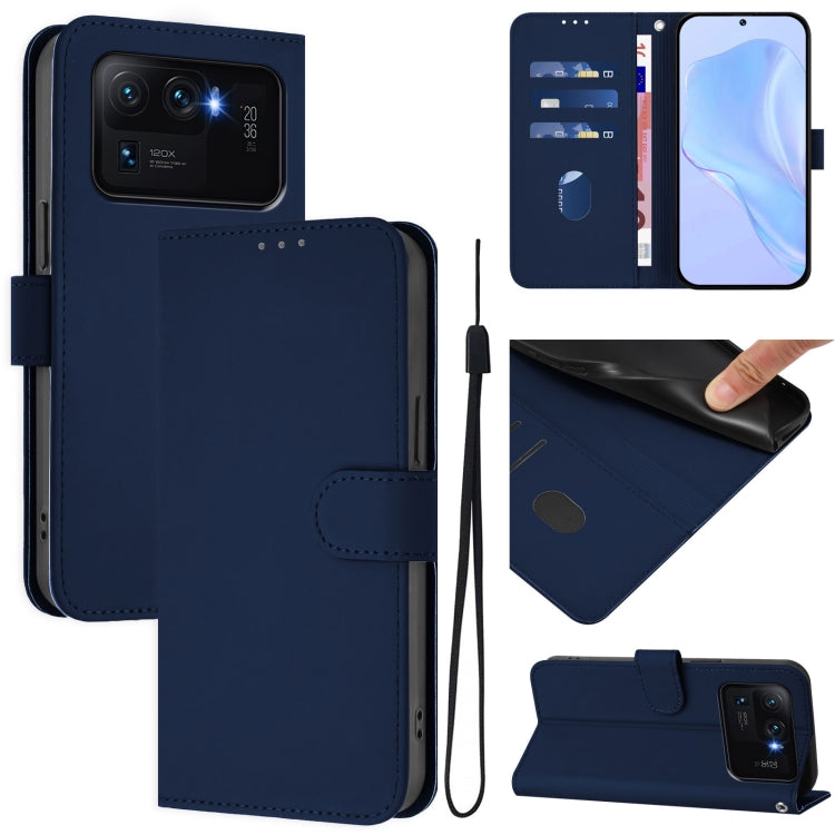 Skin Feel Solid Color Leather Phone Case with Lanyard, For Xiaomi Poco X3 Pro / X3 NFC / X3, For Xiaomi Mi 11 Ultra