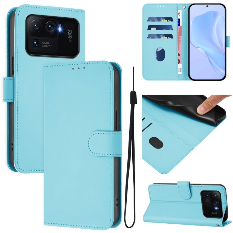 Skin Feel Solid Color Leather Phone Case with Lanyard, For Xiaomi Poco X3 Pro / X3 NFC / X3, For Xiaomi Mi 11 Ultra