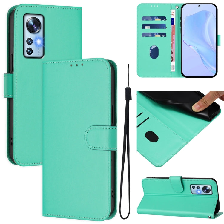Skin Feel Solid Color Leather Phone Case with Lanyard, For Xiaomi 12S Pro / 12 Pro, For Xiaomi 12 5G / 12S 5G / 12X 5G