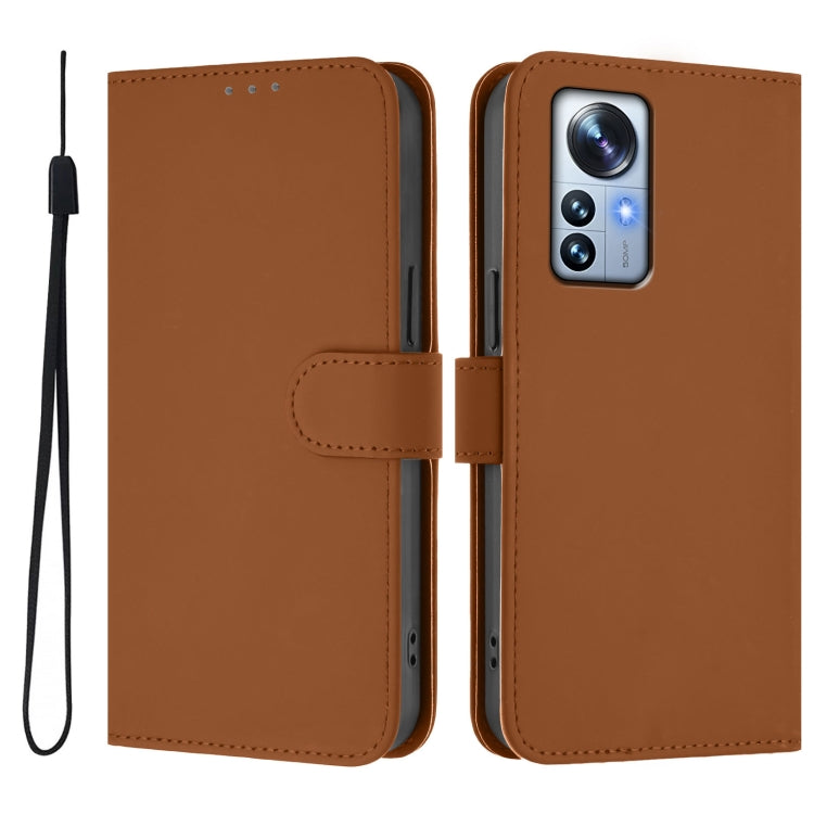 Skin Feel Solid Color Leather Phone Case with Lanyard, For Xiaomi 12S Pro / 12 Pro, For Xiaomi 12 5G / 12S 5G / 12X 5G