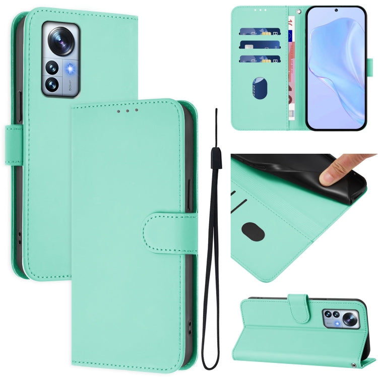 Skin Feel Solid Color Leather Phone Case with Lanyard, For Xiaomi 12S Pro / 12 Pro, For Xiaomi 12 5G / 12S 5G / 12X 5G