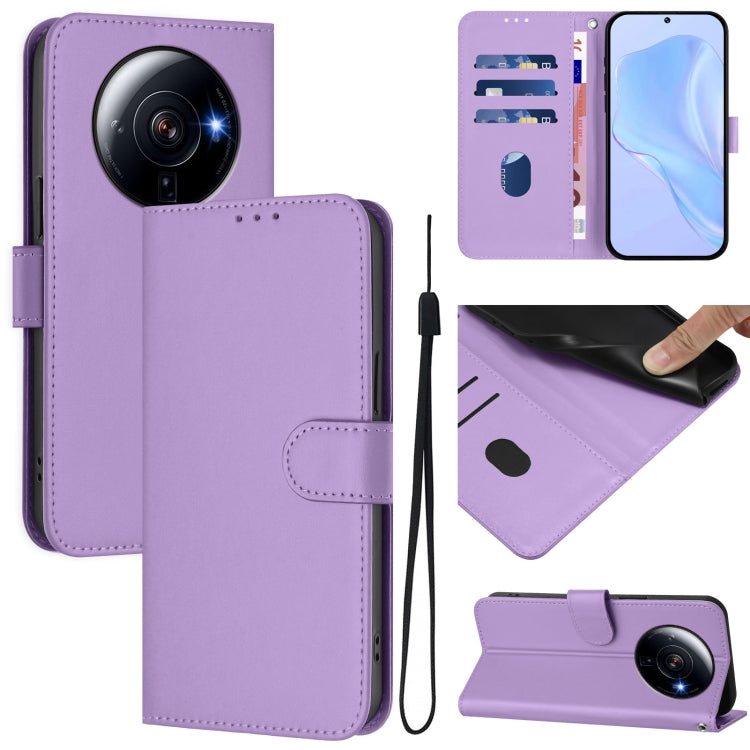 Skin Feel Solid Color Leather Phone Case with Lanyard, For Xiaomi Poco M5s, For Xiaomi 12S Ultra