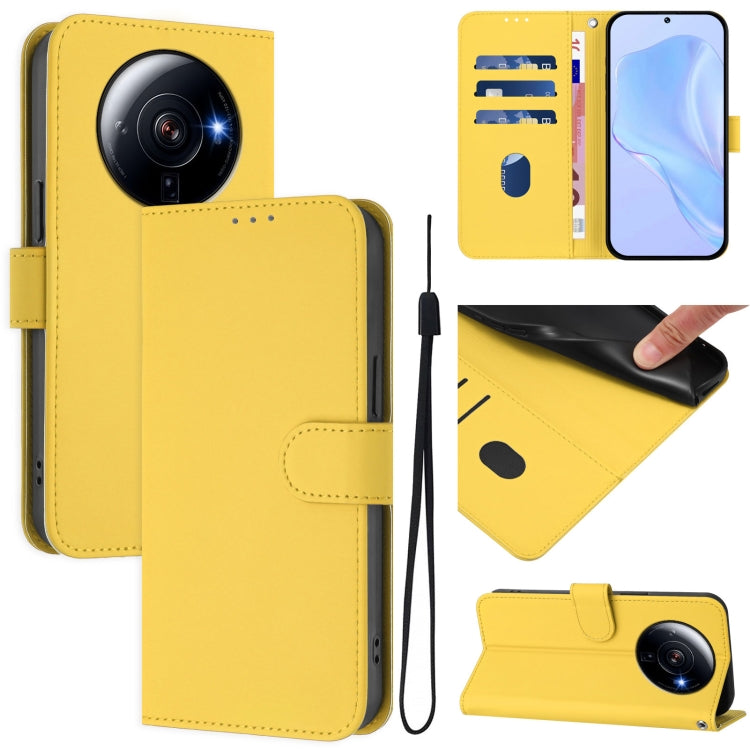 Skin Feel Solid Color Leather Phone Case with Lanyard, For Xiaomi Poco M5s, For Xiaomi 12S Ultra