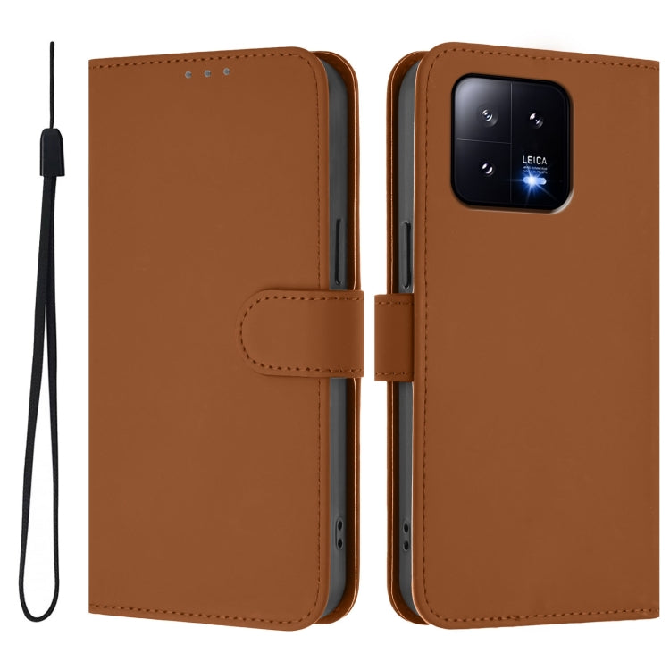 Skin Feel Solid Color Leather Phone Case with Lanyard, For Xiaomi 13 5G, For Xiaomi 12T / 12T Pro