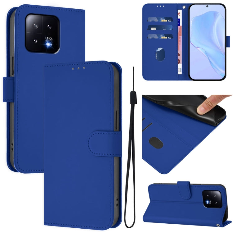 Skin Feel Solid Color Leather Phone Case with Lanyard, For Xiaomi 13 5G, For Xiaomi 12T / 12T Pro