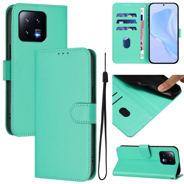 Skin Feel Solid Color Leather Phone Case with Lanyard, For Xiaomi 13 5G, For Xiaomi 12T / 12T Pro