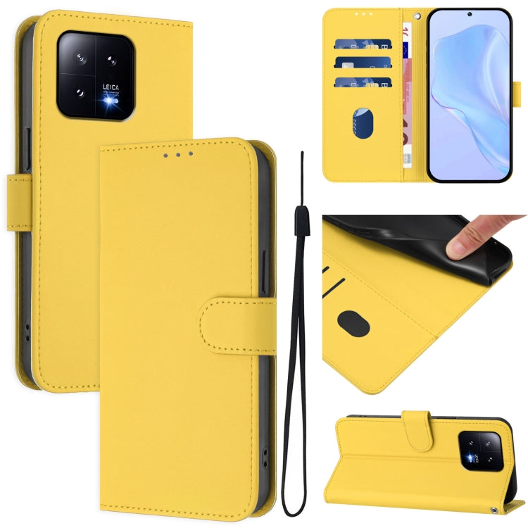 Skin Feel Solid Color Leather Phone Case with Lanyard, For Xiaomi 13 5G, For Xiaomi 12T / 12T Pro