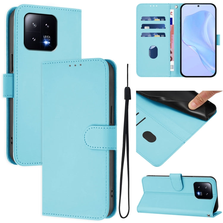 Skin Feel Solid Color Leather Phone Case with Lanyard, For Xiaomi 13 5G, For Xiaomi 12T / 12T Pro