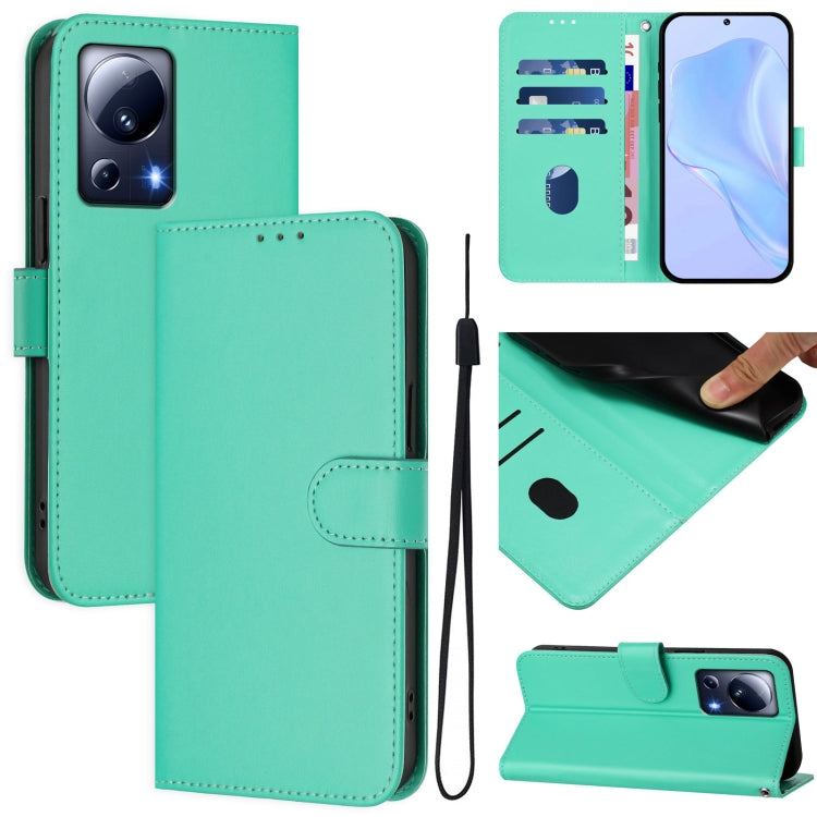 Skin Feel Solid Color Leather Phone Case with Lanyard, For Xiaomi Poco X5, For Xiaomi 13 Lite 5G Global / Civi 2
