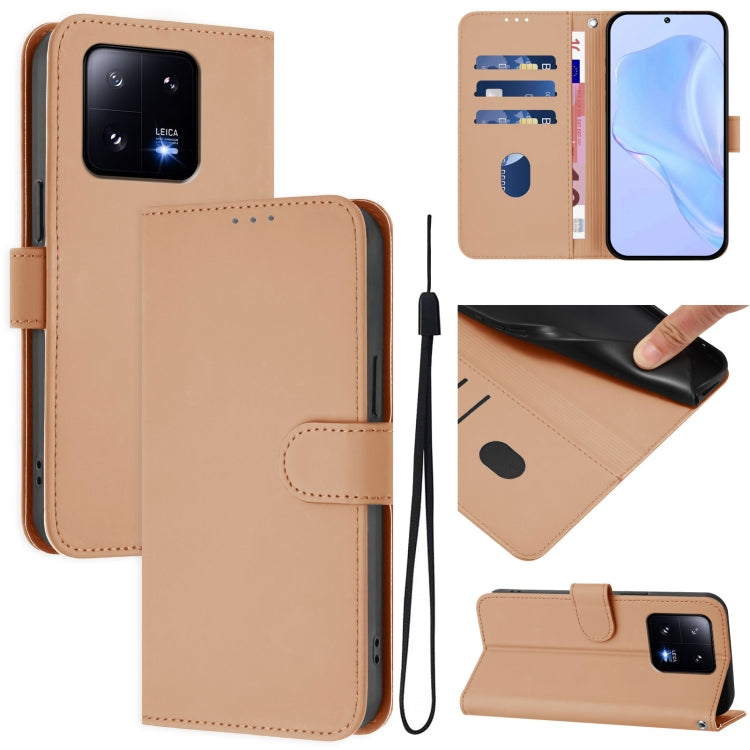 Skin Feel Solid Color Leather Phone Case with Lanyard, For Xiaomi Poco M4 5G / M5 4G, For Xiaomi 13 Pro 5G