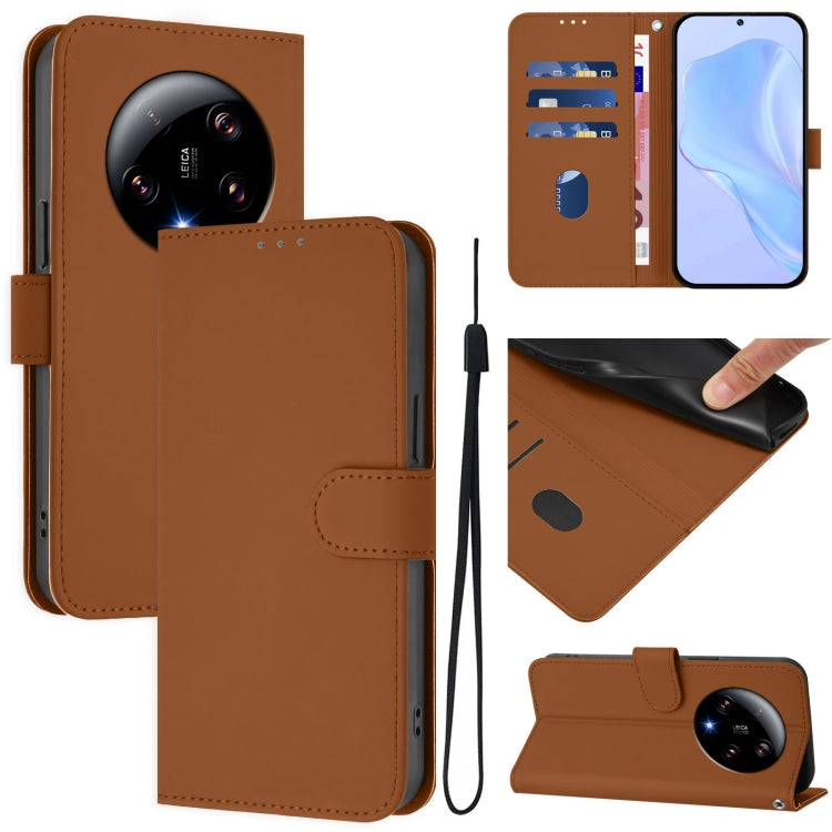 Skin Feel Solid Color Leather Phone Case with Lanyard, For Xiaomi Poco C50 4G / C51, For Xiaomi 13 Ultra