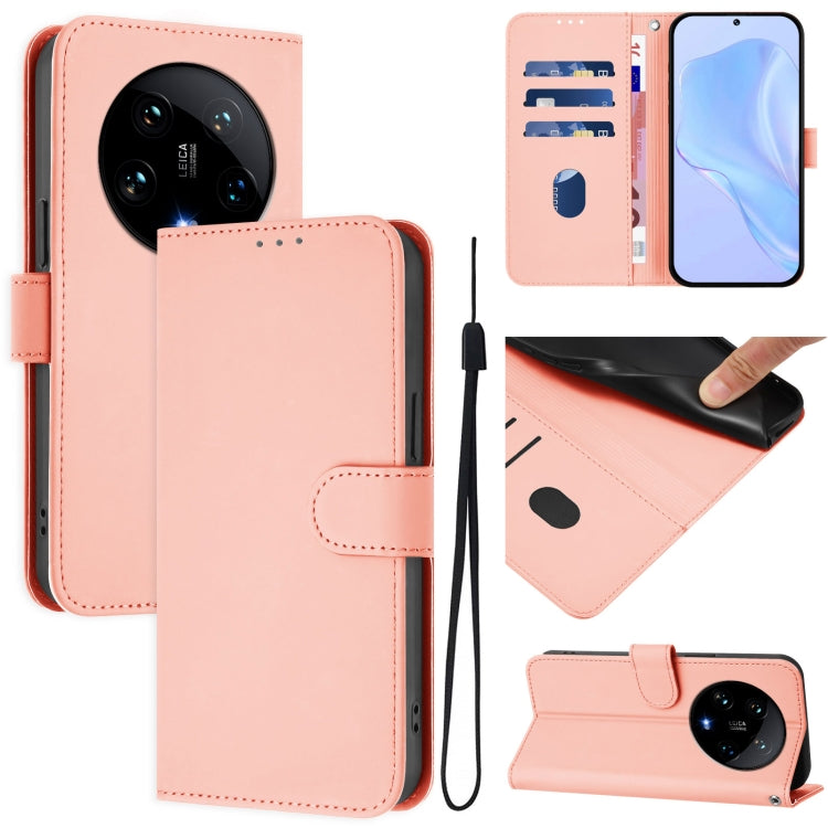 Skin Feel Solid Color Leather Phone Case with Lanyard, For Xiaomi Poco X6 5G Global, For Xiaomi 14 Ultra 5G Global