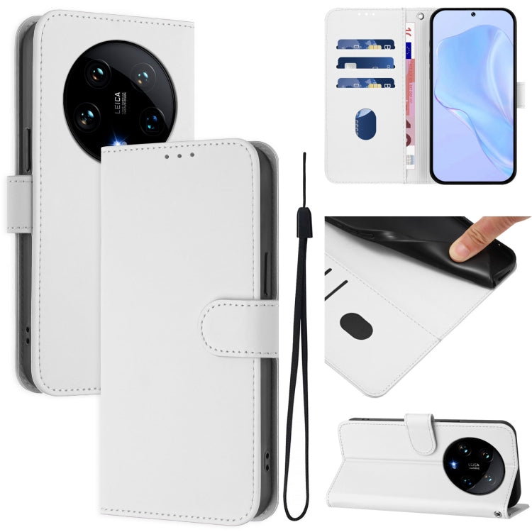 Skin Feel Solid Color Leather Phone Case with Lanyard, For Xiaomi Poco X6 5G Global, For Xiaomi 14 Ultra 5G Global