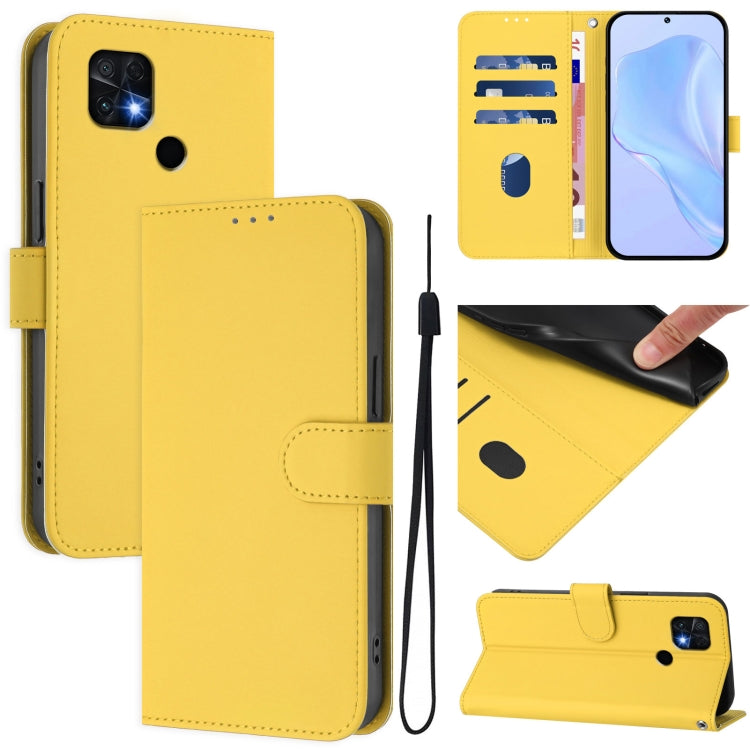 Skin Feel Solid Color Leather Phone Case with Lanyard, For Xiaomi Poco C40, For Xiaomi Civi 1S