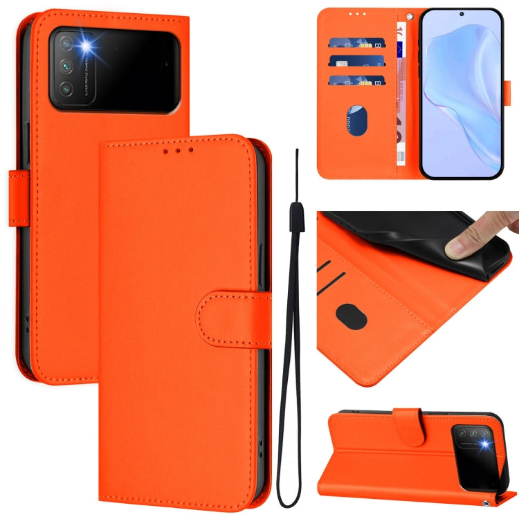 Skin Feel Solid Color Leather Phone Case with Lanyard, For Xiaomi Mi 11 Pro, For Xiaomi Poco M3