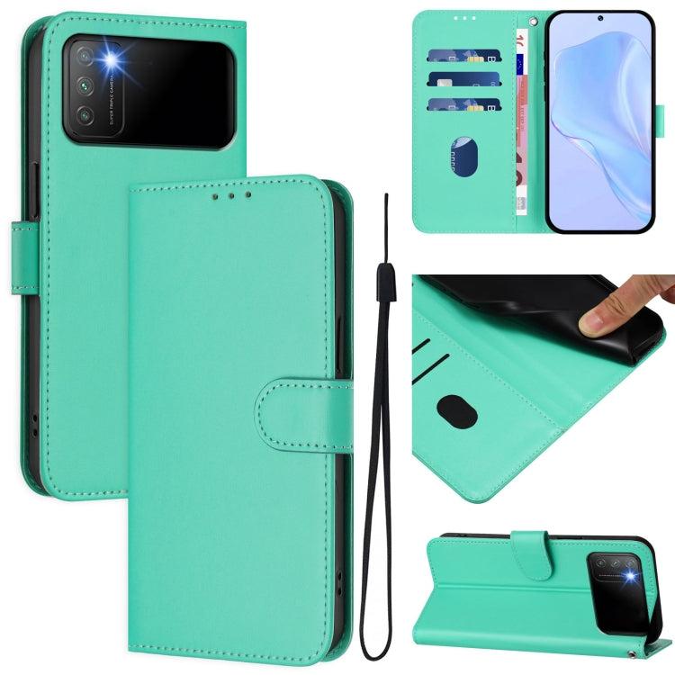 Skin Feel Solid Color Leather Phone Case with Lanyard, For Xiaomi Mi 11 Pro, For Xiaomi Poco M3