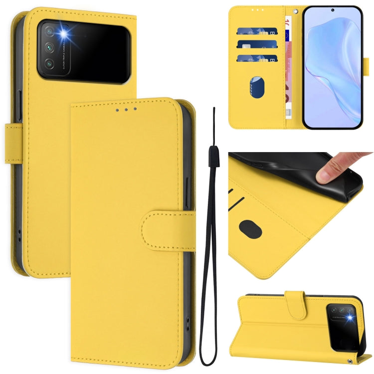 Skin Feel Solid Color Leather Phone Case with Lanyard, For Xiaomi Mi 11 Pro, For Xiaomi Poco M3