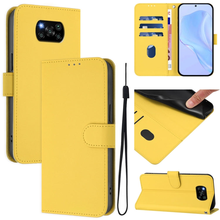 Skin Feel Solid Color Leather Phone Case with Lanyard, For Xiaomi Poco X3 Pro / X3 NFC / X3, For Xiaomi Mi 11 Ultra