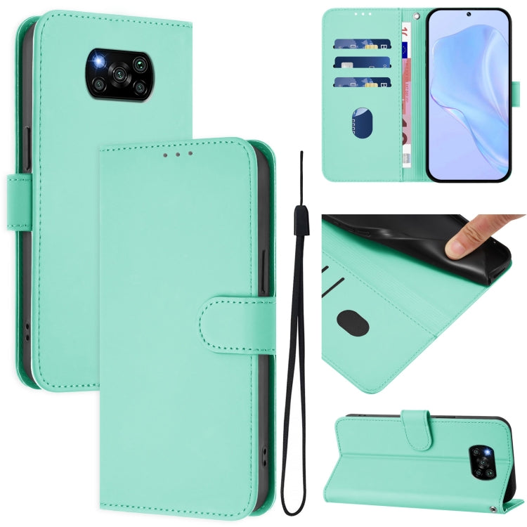 Skin Feel Solid Color Leather Phone Case with Lanyard, For Xiaomi Poco X3 Pro / X3 NFC / X3, For Xiaomi Mi 11 Ultra