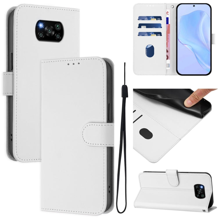 Skin Feel Solid Color Leather Phone Case with Lanyard, For Xiaomi Poco X3 Pro / X3 NFC / X3, For Xiaomi Mi 11 Ultra