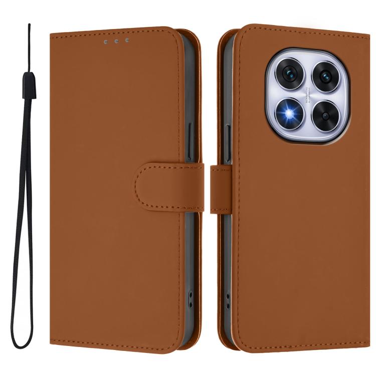 Skin Feel Solid Color Leather Phone Case with Lanyard, For Xiaomi Poco X7 5G, For Xiaomi 15 Ultra