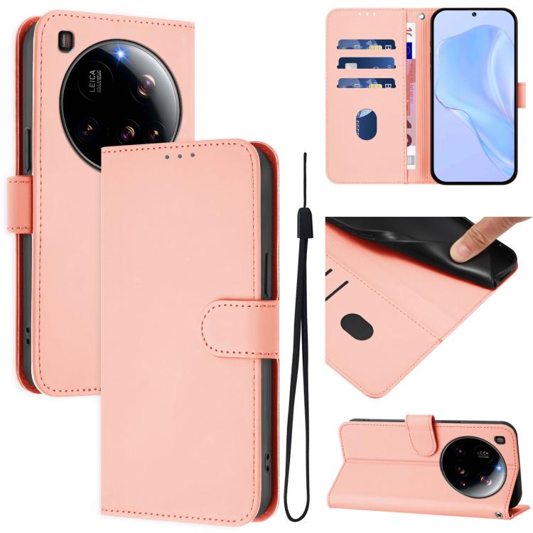 Skin Feel Solid Color Leather Phone Case with Lanyard, For Xiaomi Poco X7 5G, For Xiaomi 15 Ultra