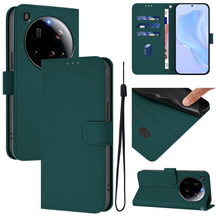 Skin Feel Solid Color Leather Phone Case with Lanyard, For Xiaomi Poco X7 5G, For Xiaomi 15 Ultra