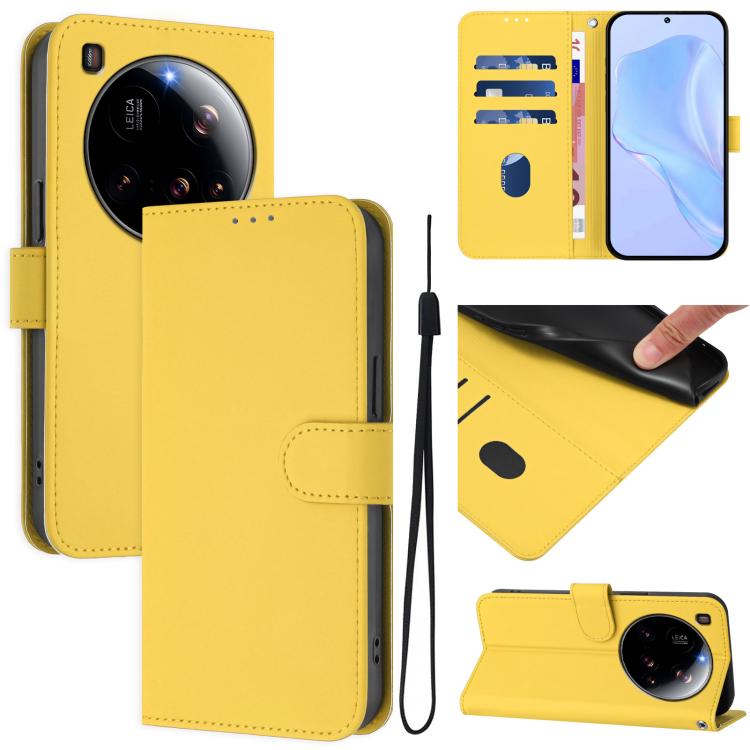 Skin Feel Solid Color Leather Phone Case with Lanyard, For Xiaomi Poco X7 5G, For Xiaomi 15 Ultra