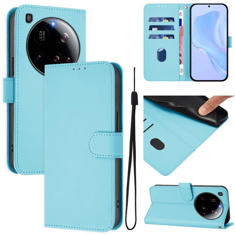 Skin Feel Solid Color Leather Phone Case with Lanyard, For Xiaomi Poco X7 5G, For Xiaomi 15 Ultra