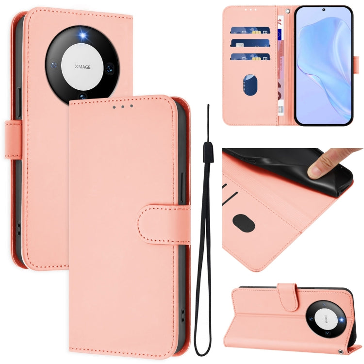 Skin Feel Solid Color Leather Phone Case with Lanyard, For Huawei Mate 60 Pro / 60 Pro+, For Huawei Mate 60