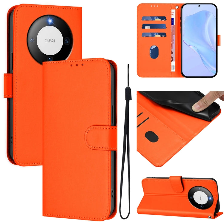 Skin Feel Solid Color Leather Phone Case with Lanyard, For Huawei Mate 60 Pro / 60 Pro+, For Huawei Mate 60