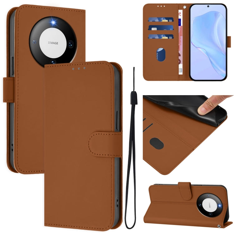 Skin Feel Solid Color Leather Phone Case with Lanyard, For Huawei Mate 60 Pro / 60 Pro+, For Huawei Mate 60