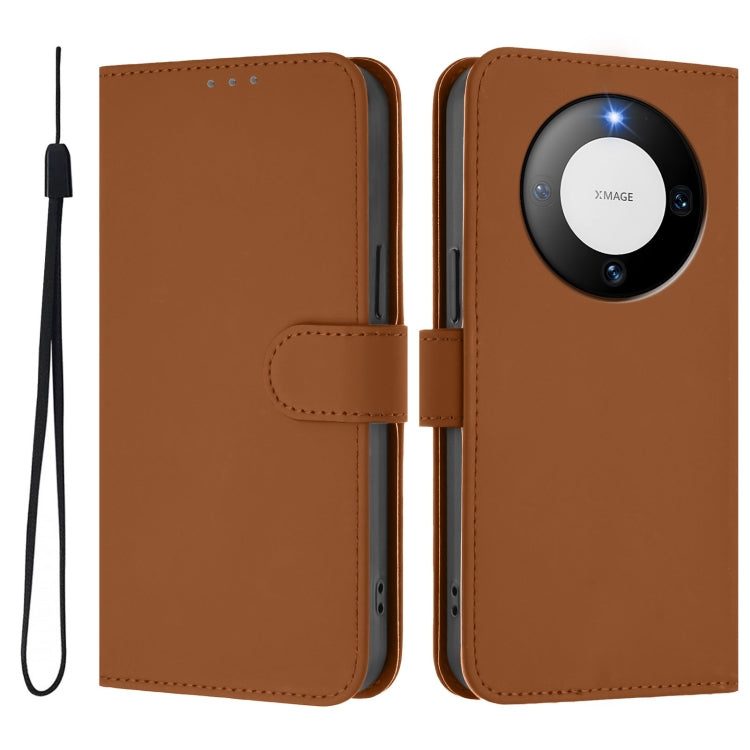 Skin Feel Solid Color Leather Phone Case with Lanyard, For Huawei Mate 60 Pro / 60 Pro+, For Huawei Mate 60