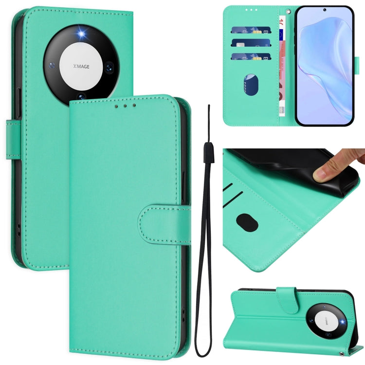 Skin Feel Solid Color Leather Phone Case with Lanyard, For Huawei Mate 60 Pro / 60 Pro+, For Huawei Mate 60