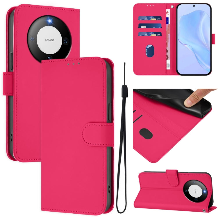 Skin Feel Solid Color Leather Phone Case with Lanyard, For Huawei Mate 60 Pro / 60 Pro+, For Huawei Mate 60