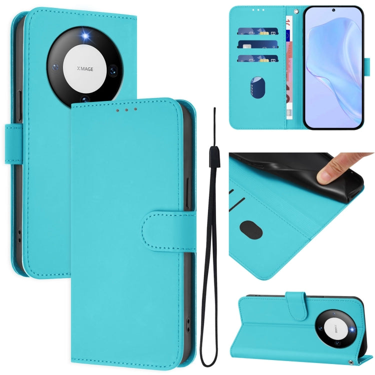 Skin Feel Solid Color Leather Phone Case with Lanyard, For Huawei Mate 60 Pro / 60 Pro+, For Huawei Mate 60