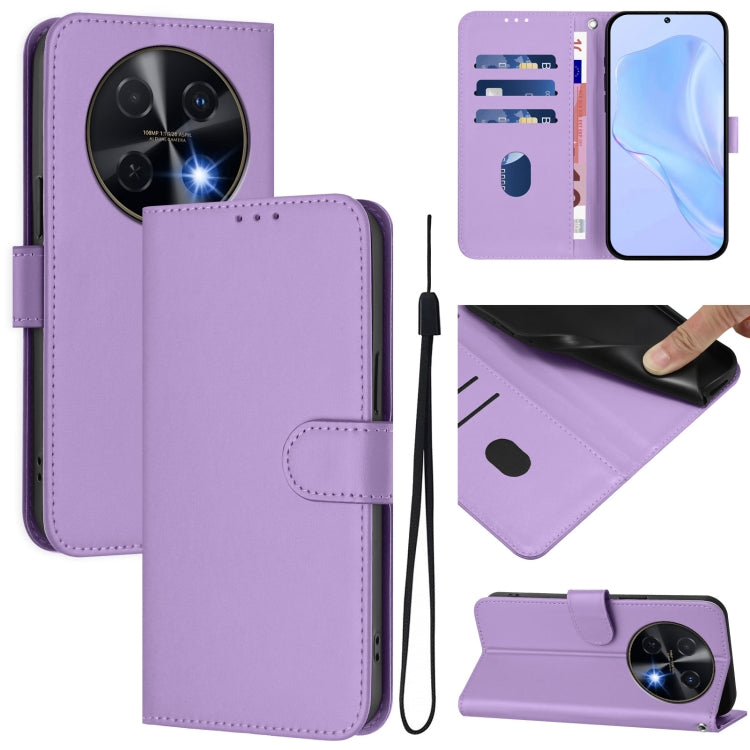 Skin Feel Solid Color Leather Phone Case with Lanyard, For Huawei Pura 70 Pro / 70 Pro+, For Huawei nova 12i 4G